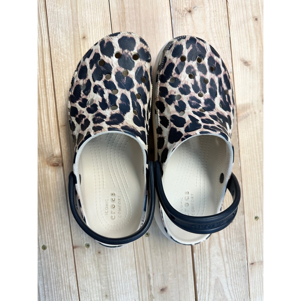 Crocs Classic Lined Leopard Print Clogs Women's S… - image 2